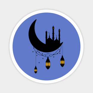 Ramadan Mosque Moon Lanterns Magnet